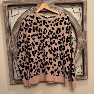 Kim Rogers Leopard Print Sweater - Beige and Black